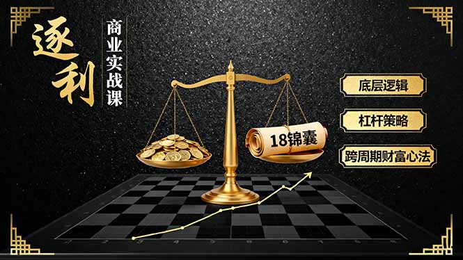 《逐 利》商业实战课，底层逻辑、杠杆策略、18锦囊，跨周期财富心法-平安喜乐