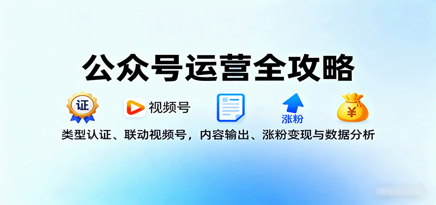 公众号运营全攻略：类型认证、联动视频号，内容输出、涨粉变现与数据分析-平安喜乐
