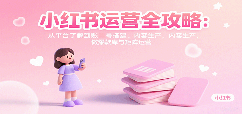 小红书运营全攻略：从平台了解到账号搭建、内容生产，做爆款库与矩阵运营-平安喜乐